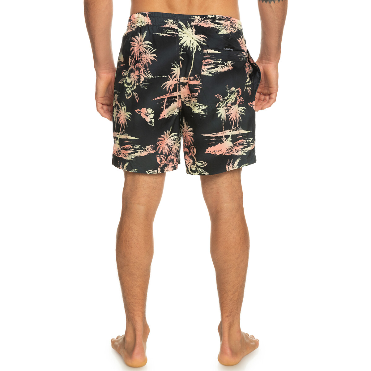 Short de bain imprimé imprimé noir, QUIKSILVER
