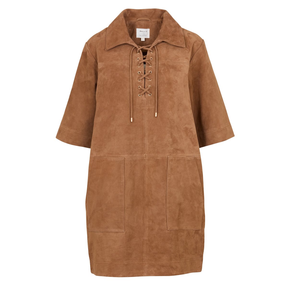 Robe courte en 100% cuir BRISE cannelle, Maison 123