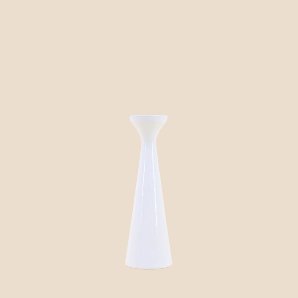Bougeoir en aluminium laqué blanc 20cm blanc, ORNAMI