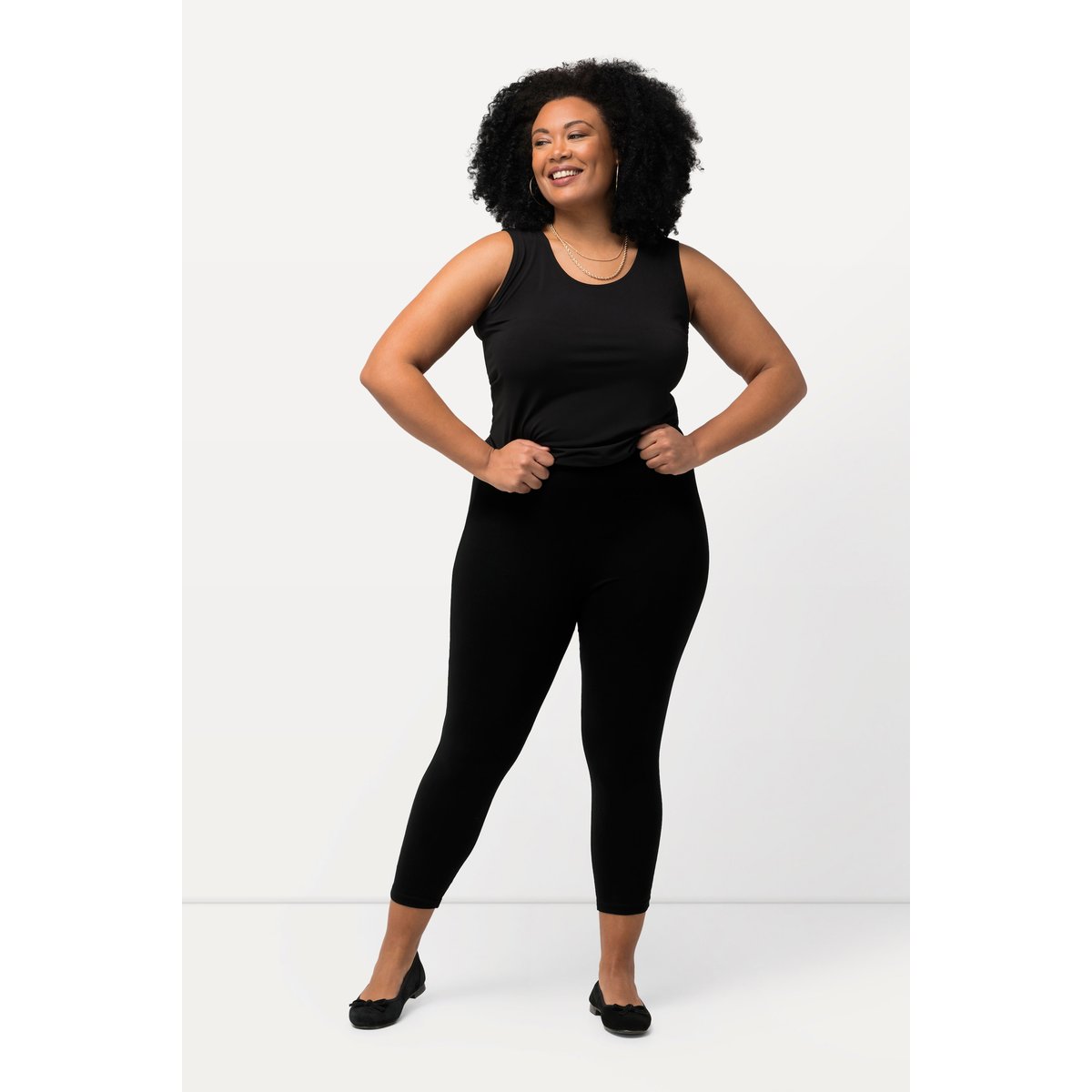 Legging 7/8 avec taille élastique noir, ULLA POPKEN