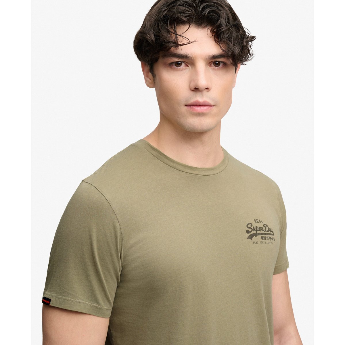 T-shirt Classic Essential Graphic Coupe Décontractée kaki clair, SUPERDRY