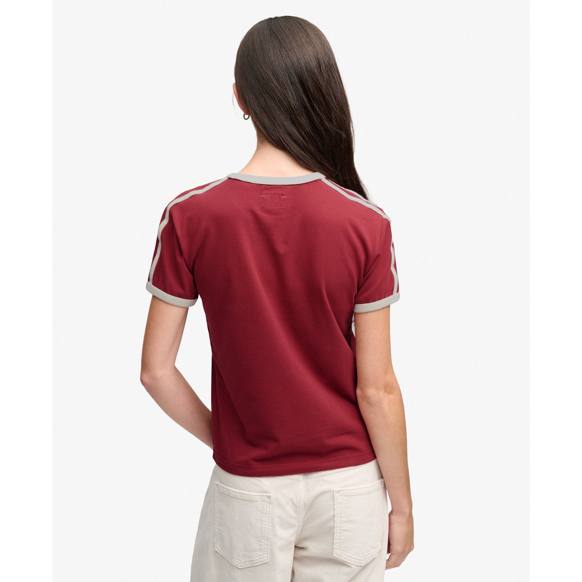 T-shirt à Rayures Athletic Essentials rouge bordeaux, SUPERDRY