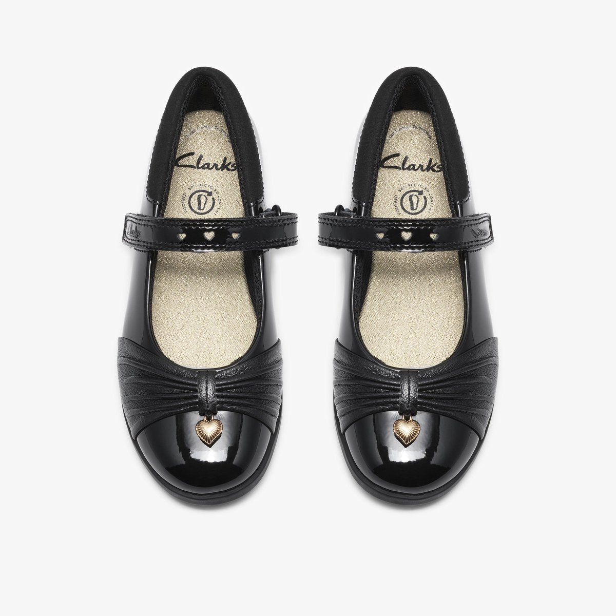 Ballerines Brevet Coupe Large LOCK GEM K noir, CLARKS