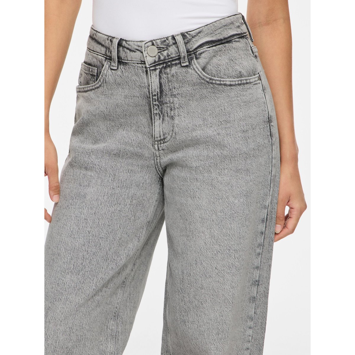 Jean À Coupe Ample gris - light grey denim1, VILA
