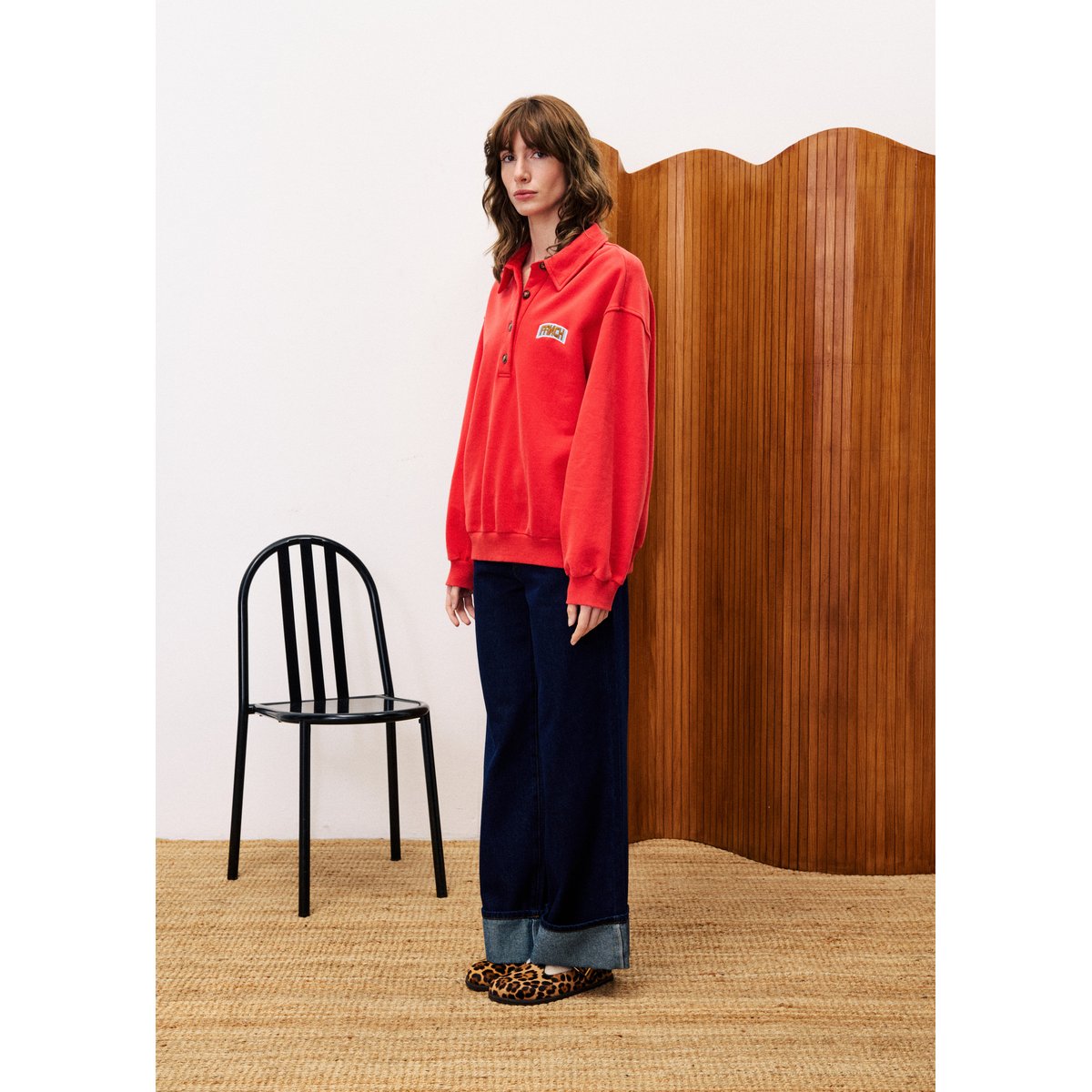 Sweatshirt  en coton TULIPE rouge, FRNCH