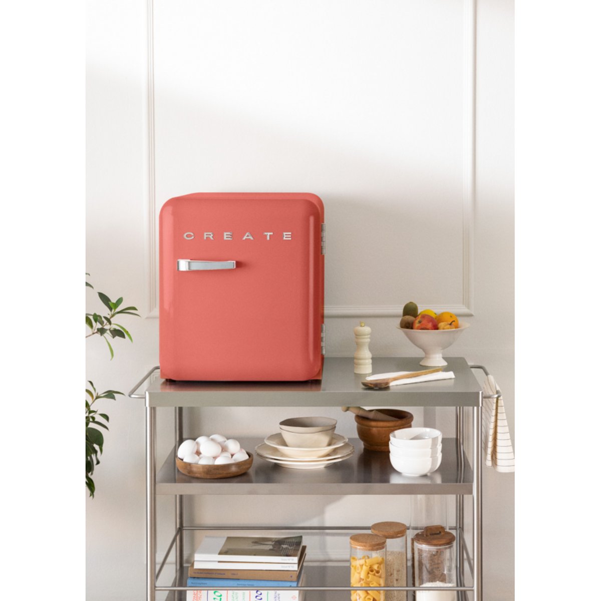Réfrigérateur rétro FRIDGE RETRO 48L terracotta/argent, CREATE