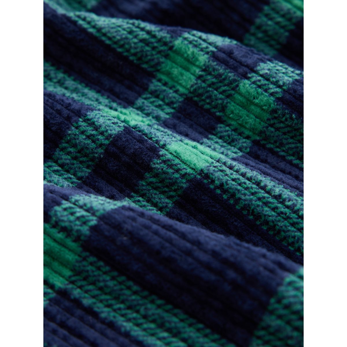 Jupe courte en velours côtelé carreaux bleu marine/vert, NEXT
