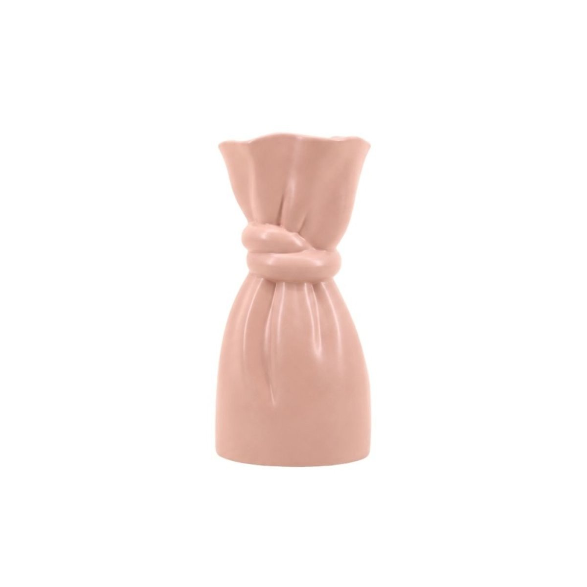 Vase en céramique forme noeud 26cm rose, ORNAMI