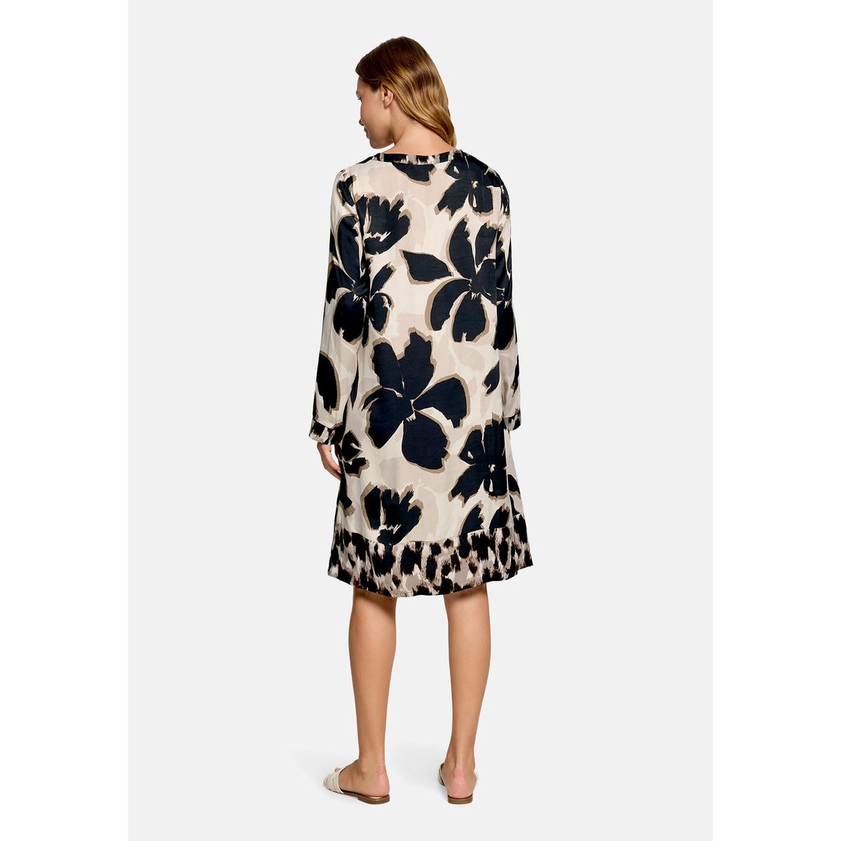 Robe tunique à manches longues beige/noir, BETTY BARCLAY
