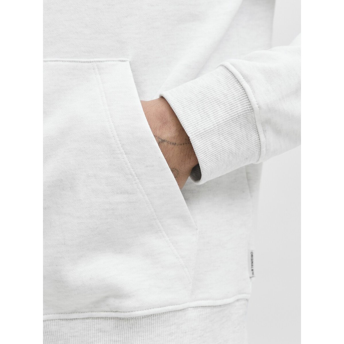 Sweat à capuche, logo blanc chiné, JACK & JONES