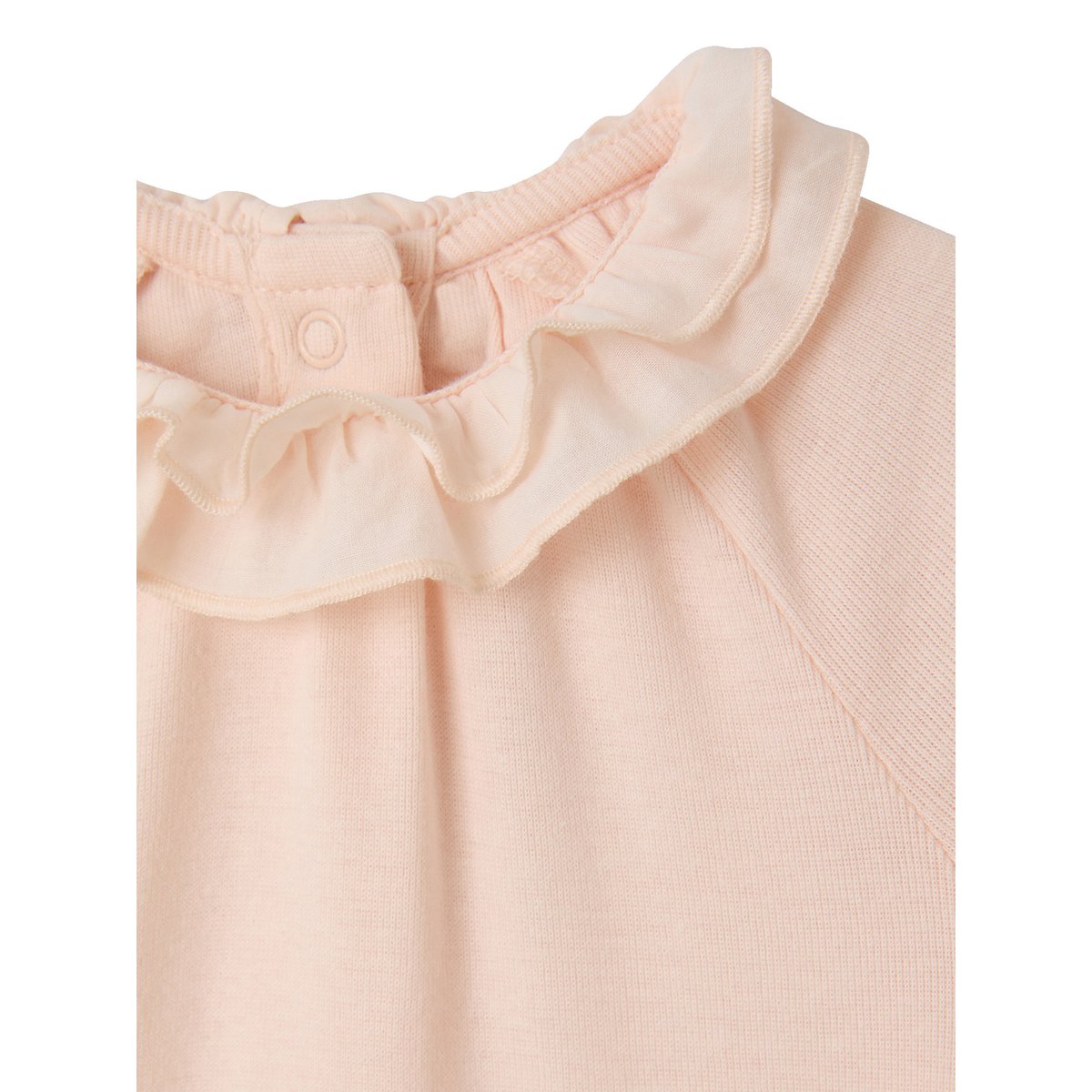 Body bébé col volanté manches longues rose pâle, VERTBAUDET