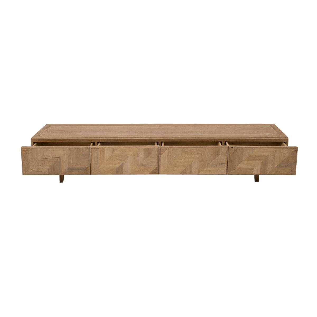 Meuble TV en bois de chêne PLUME bois clair, MADE IN MEUBLES 