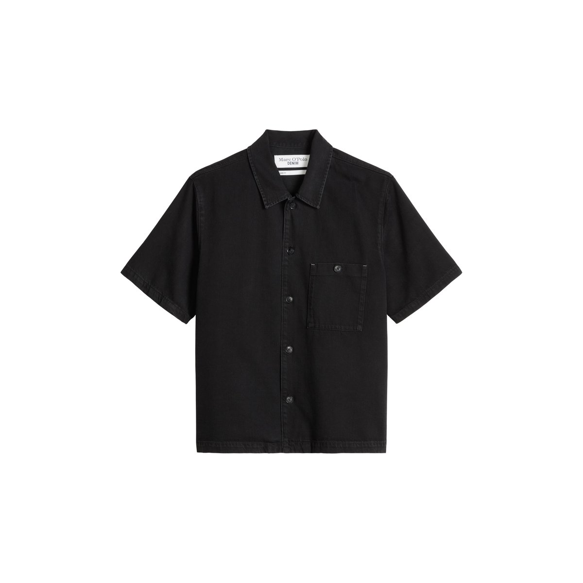 Chemise en jean regular en coton bio et lyocell noir, MARC O’POLO DENIM