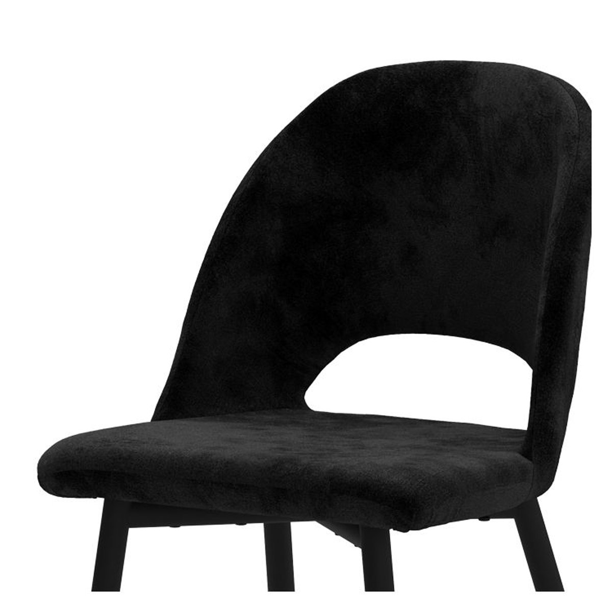 Lot de 2 chaises en velours et pieds en métal - PÉNÉLOPE noir, MAISON PAVANE