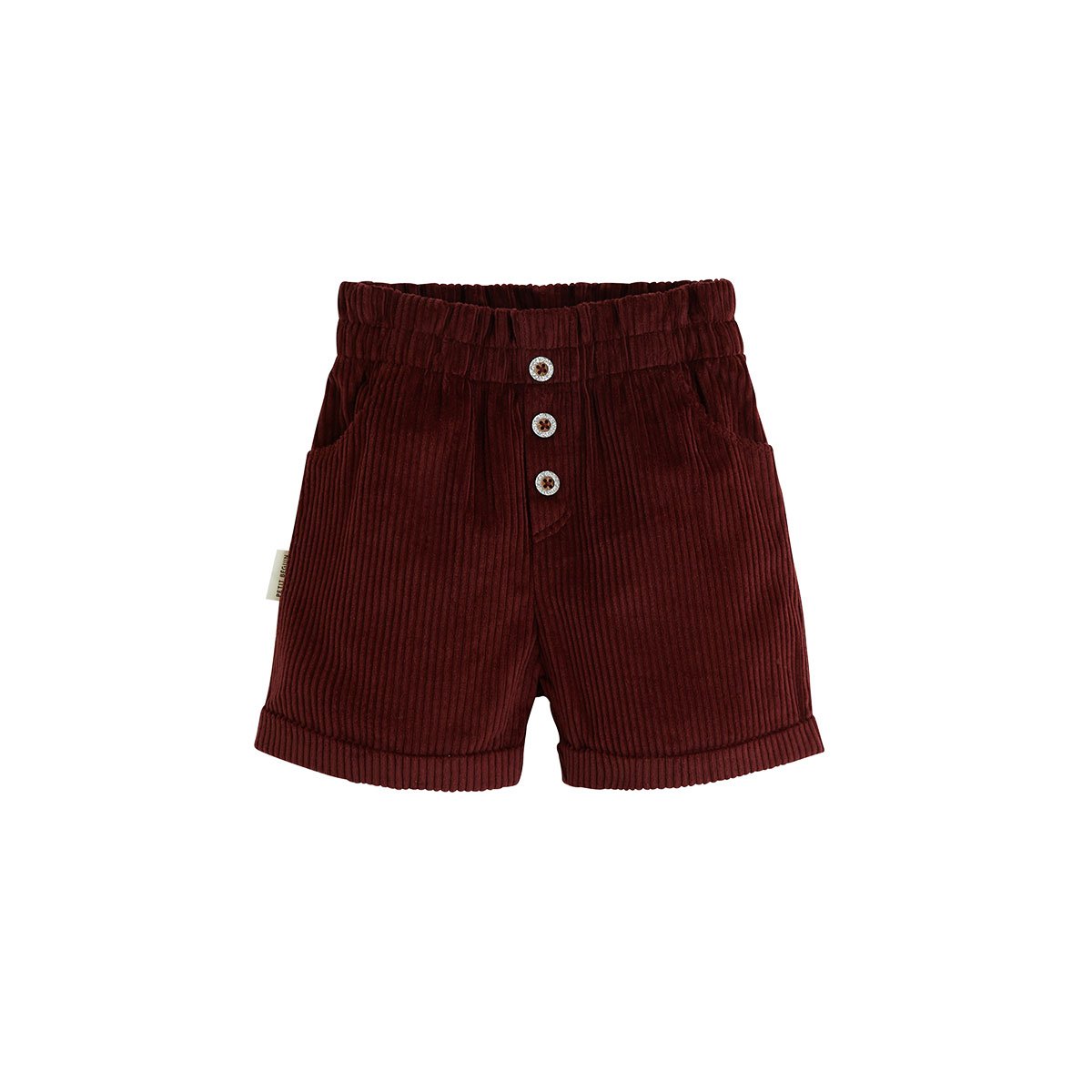 Short enfant en velours côtelé Aimée bordeaux, PETIT BEGUIN