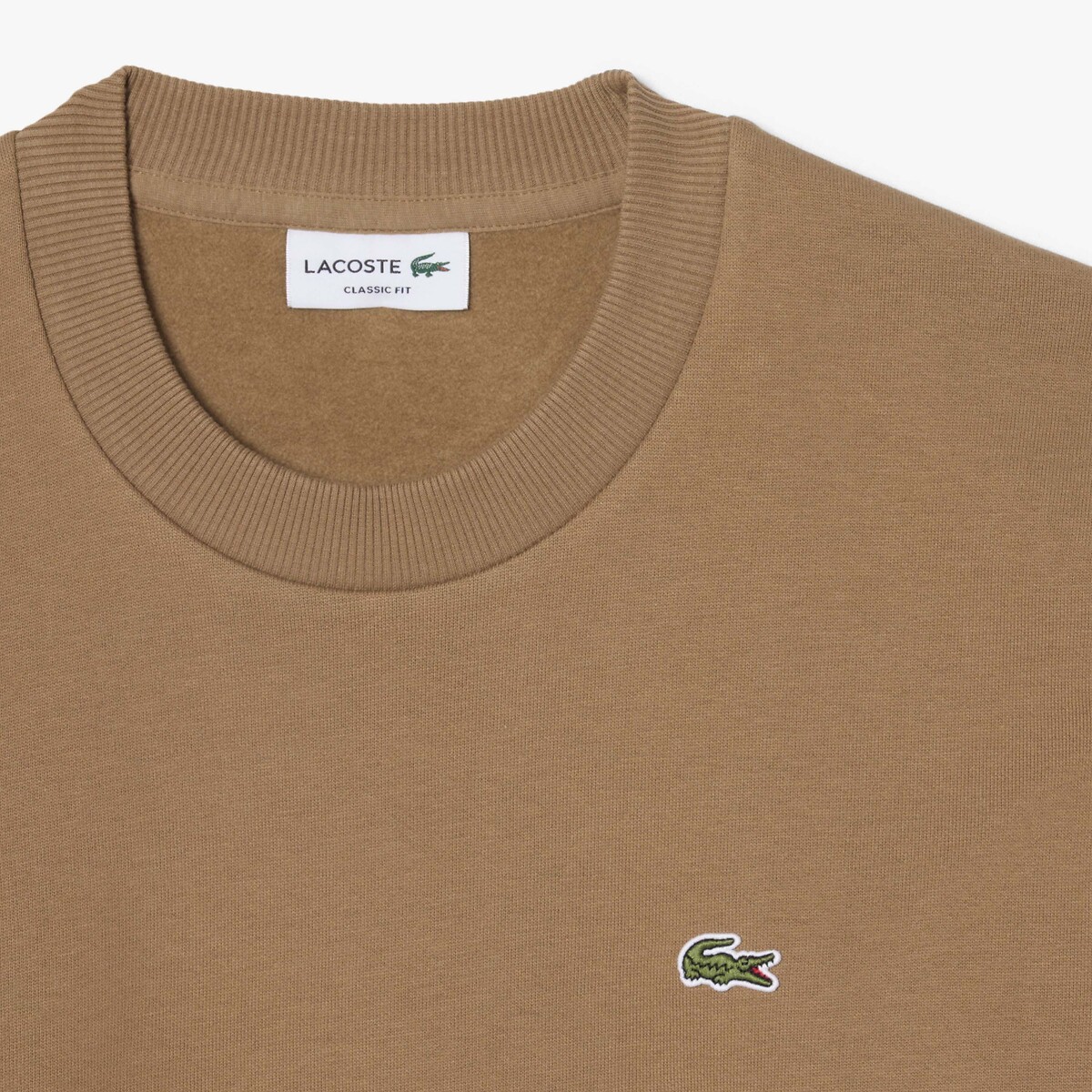 Sweatshirt en molleton camel, LACOSTE