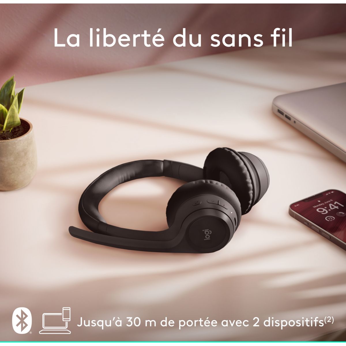 Micro-casque Zone 300 Bluetooth Noir noir, LOGITECH