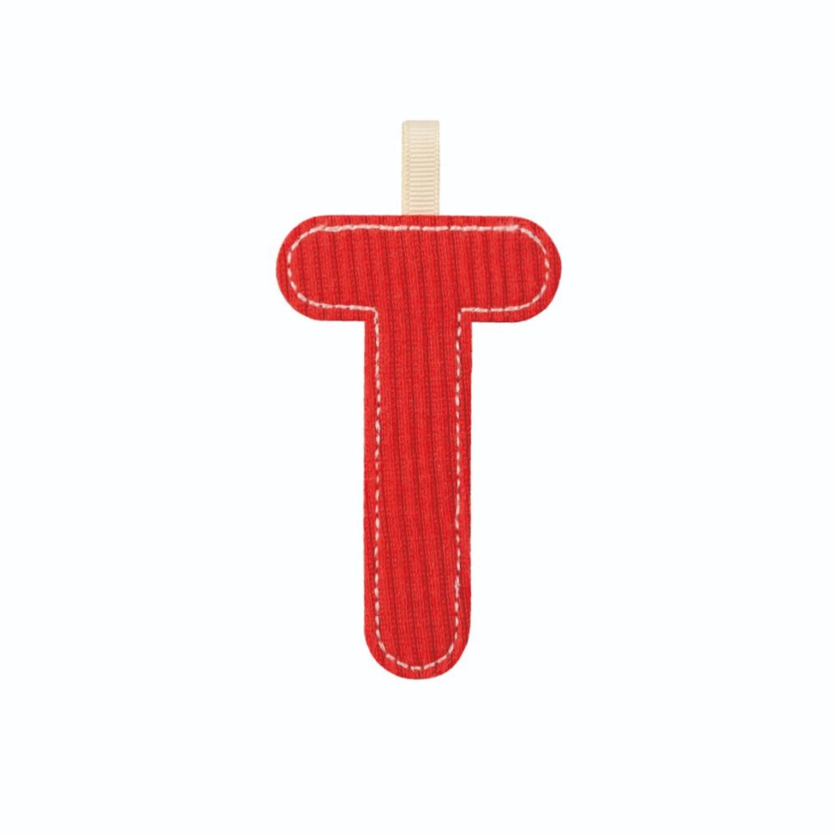 Lettre en tissu phosphorescente rouge T couleur unique, LILLIPUTIENS