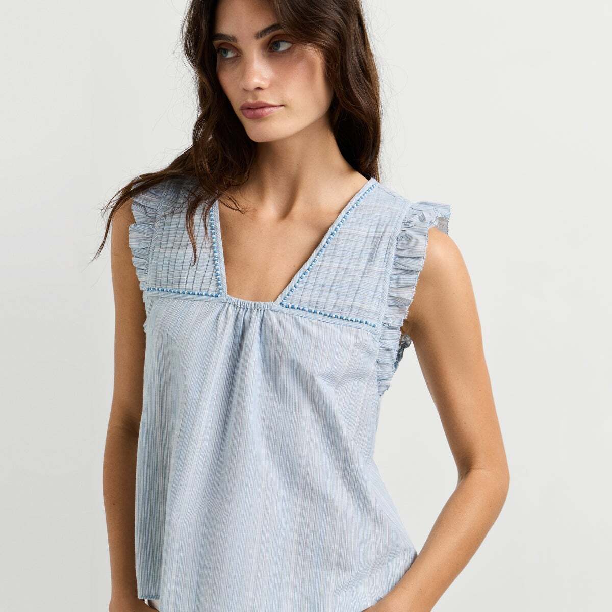 Blouse Fluide À Rayures bleu mer tempête, PEPE JEANS