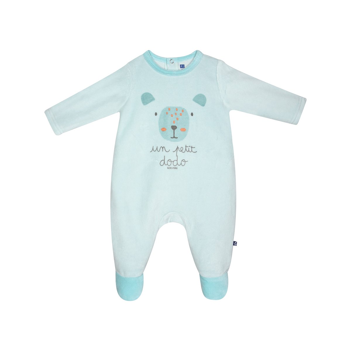 Dors bien isambert velours rase pont dos bebe bleu, SUCRE D'ORGE
