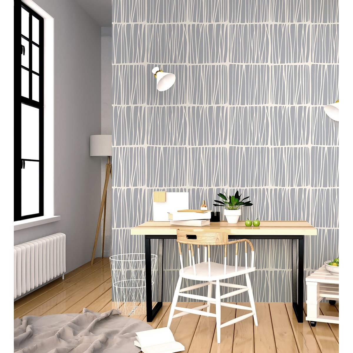Papier peint panoramique STREAK gris, LE PAPIERS DE NINON