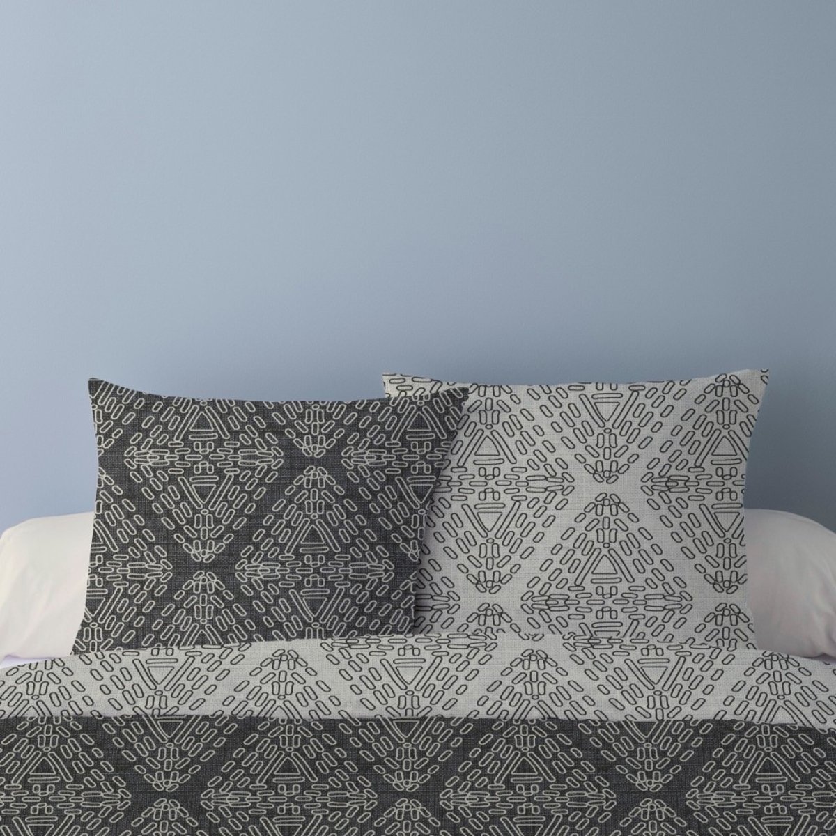 Housse de couette 240x220 JOSHUA + 2 taies microfibres gris, DECORATIE