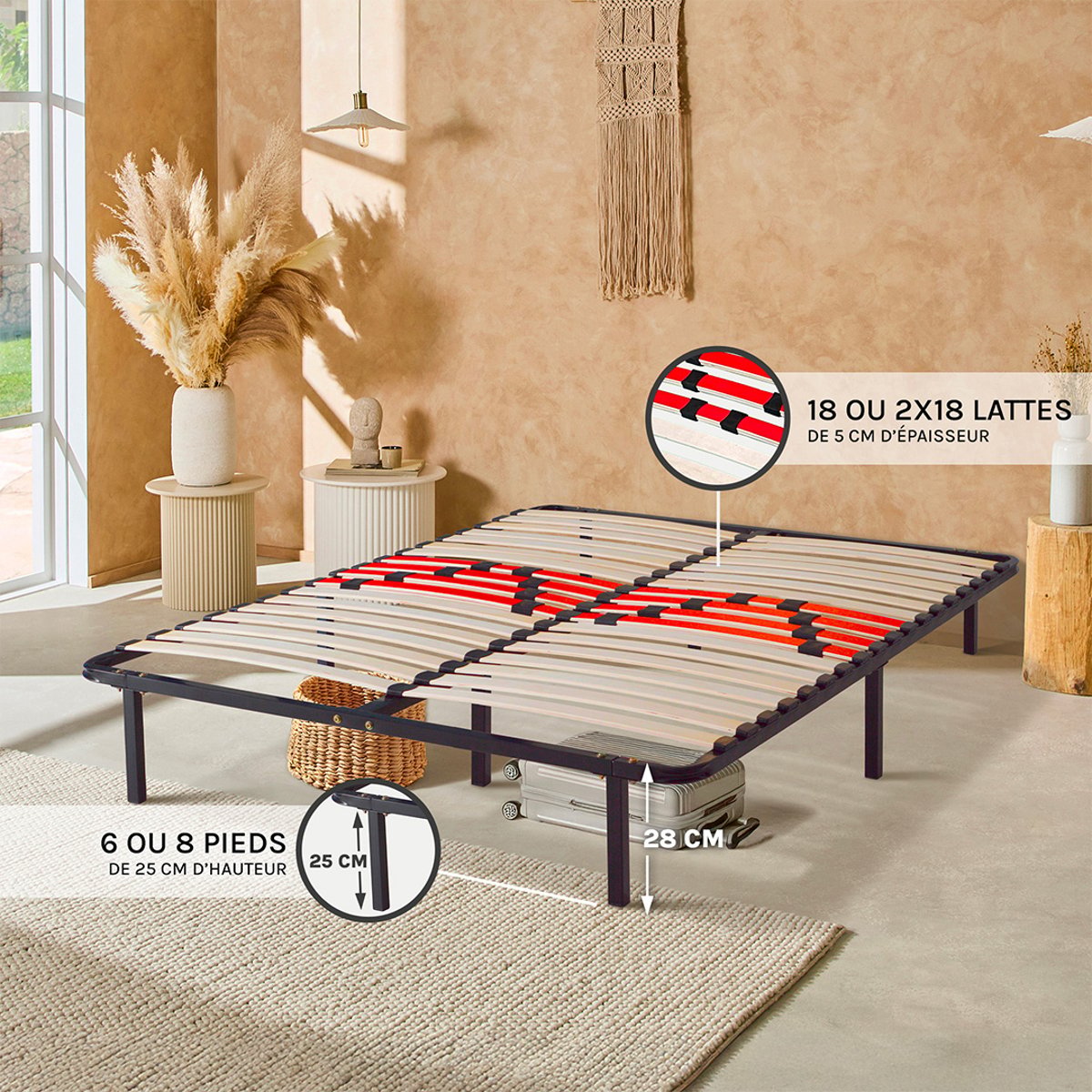 Kit cadre à lattes Zones Confort CELESTE gris, MAISON AUBERTIN