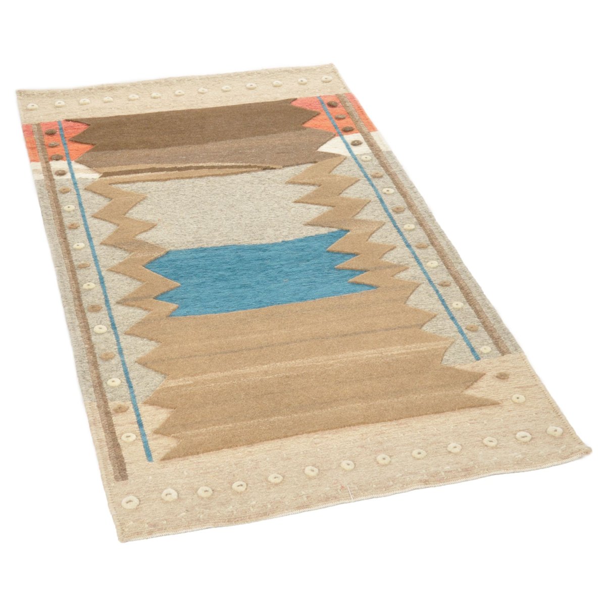 Tapis en laine vierge noué à la main sable, THEKO