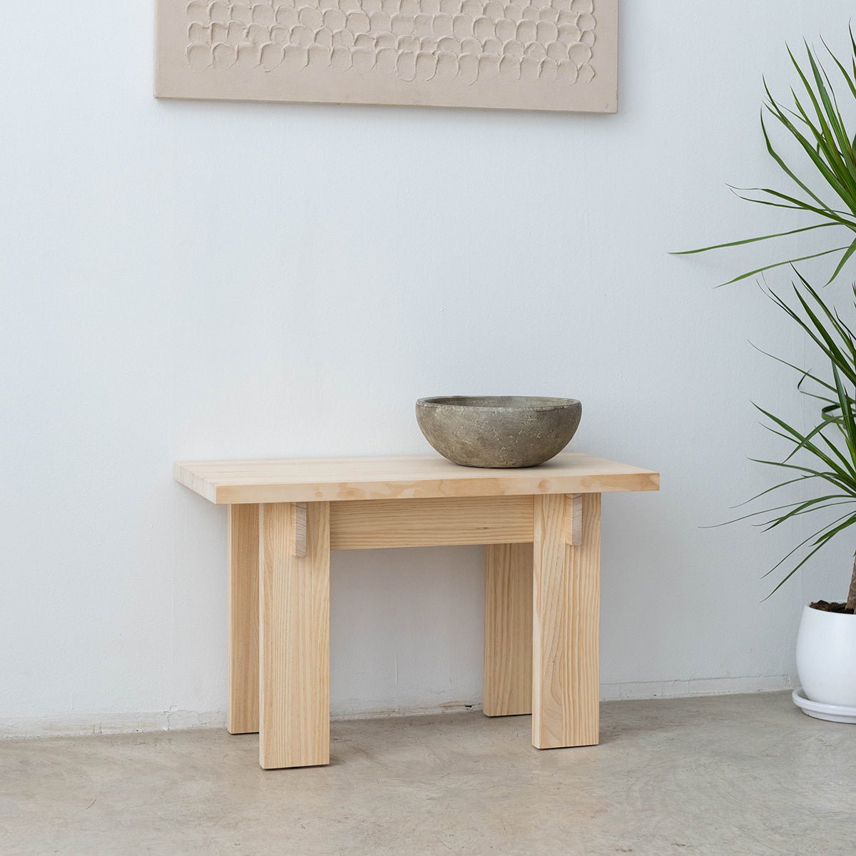 Banc en pin massif verni BEGUR PETIT bois clair, NAAN FURNITURE