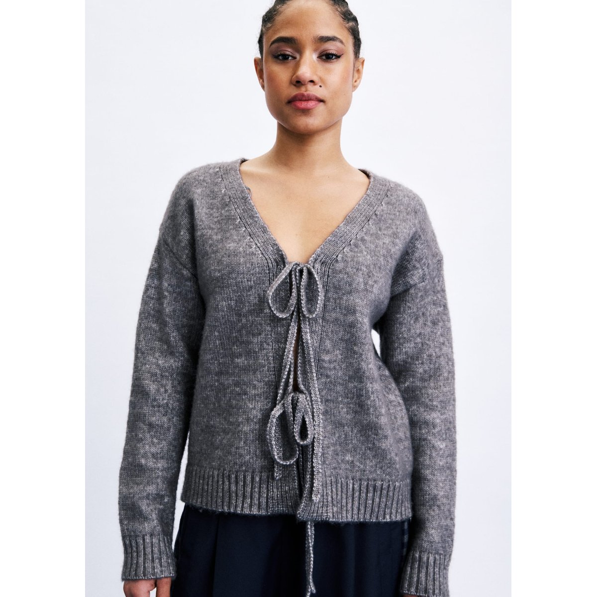Cardigan Seorak en laine SEORAK gris, FRNCH