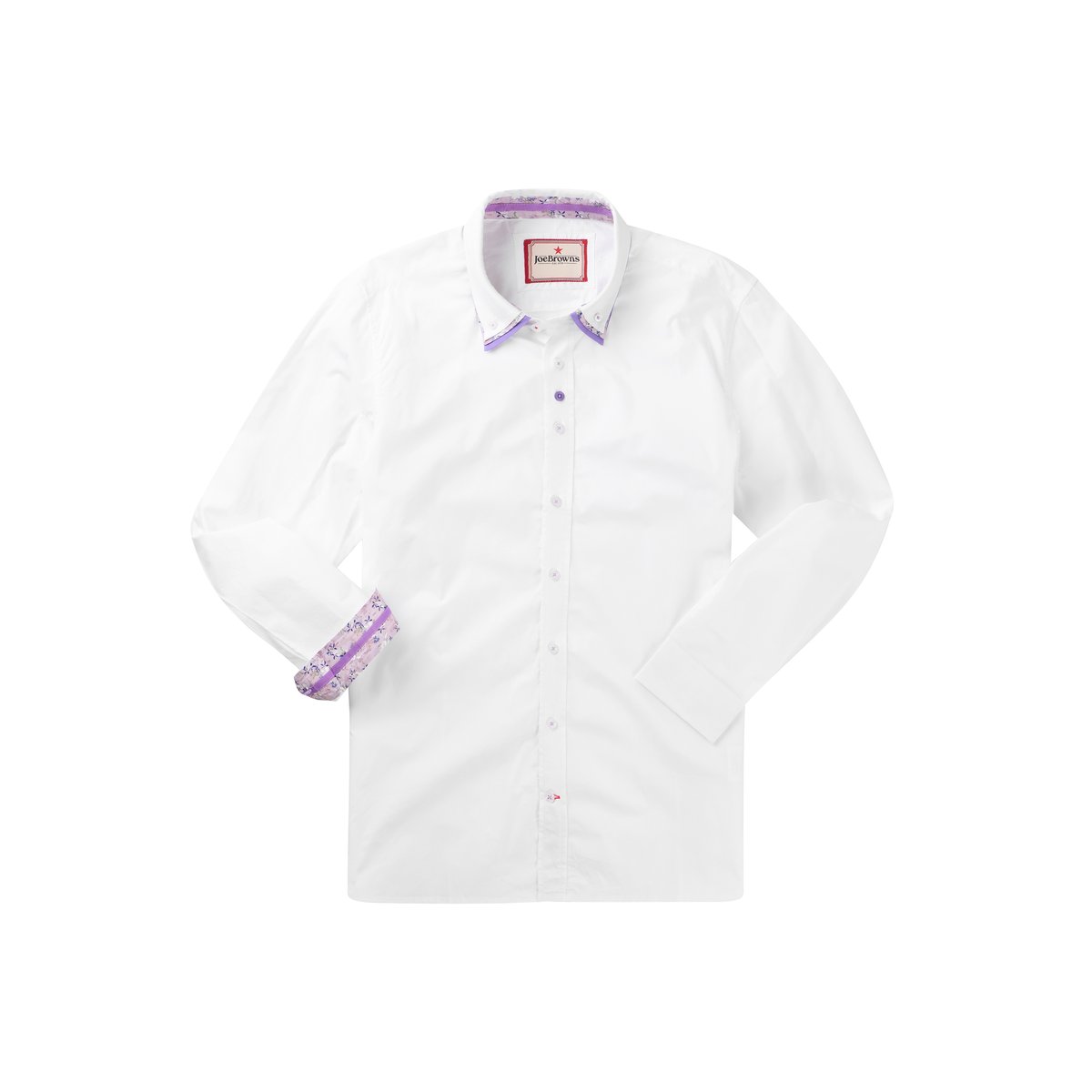 Chemise habillée à col avec finitions contrastées blanc, JOE BROWNS