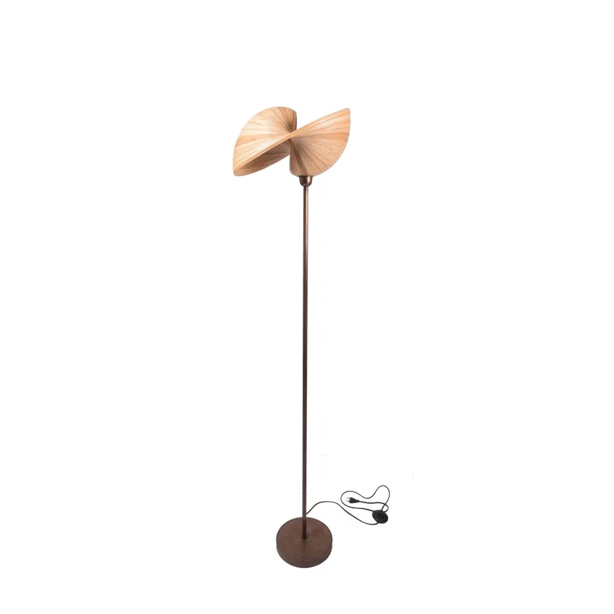 Lampadaire en bronze et bambou EKO naturel et bronze, HYDILE