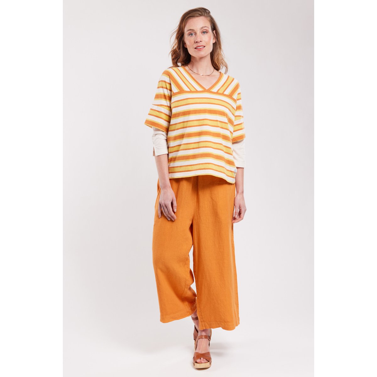 La marinière oversized NOLWENN FALIGOT nature/rusty/genet, ARMOR-LUX