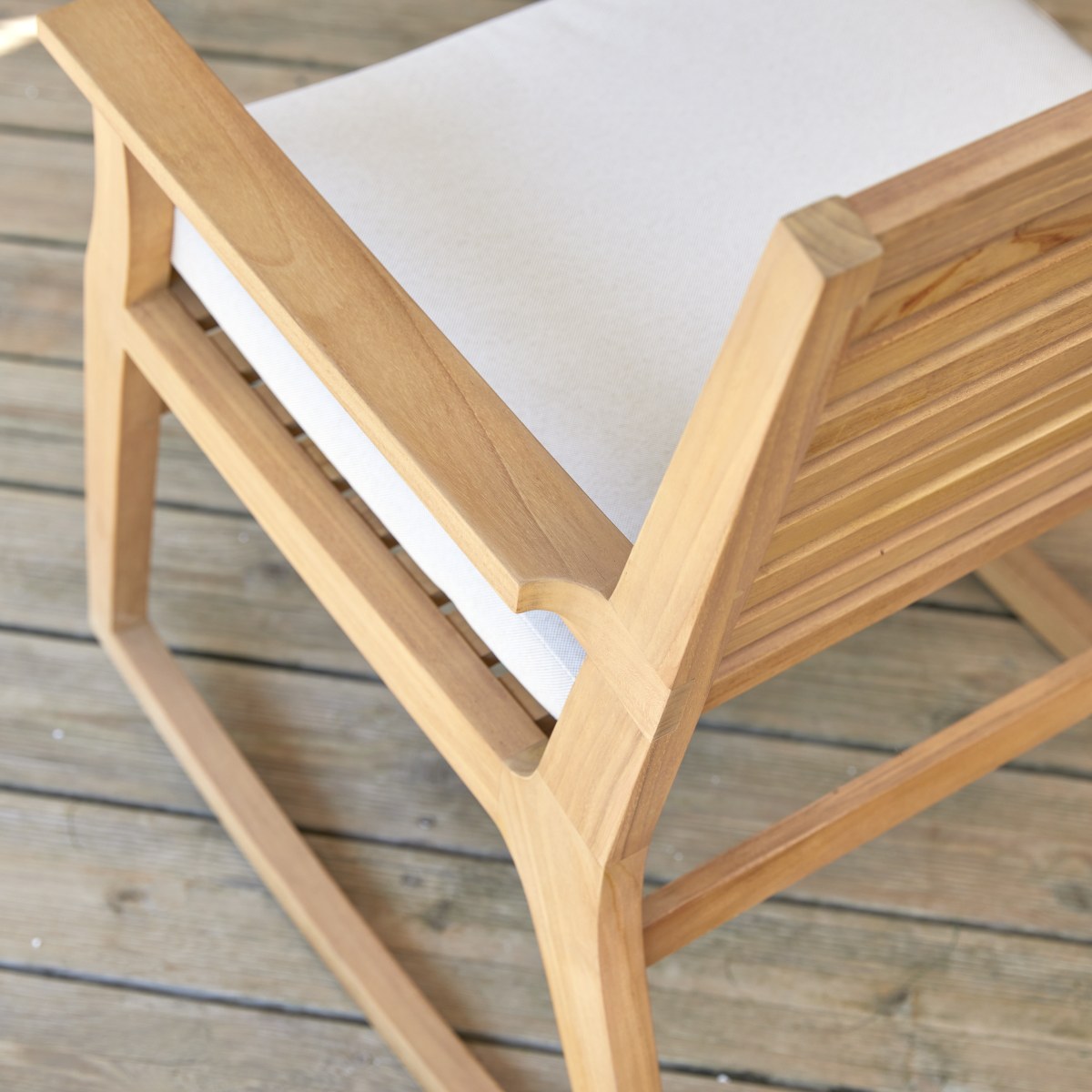 Fauteuil de jardin en Tissu massif, LENI naturel, TIKAMOON