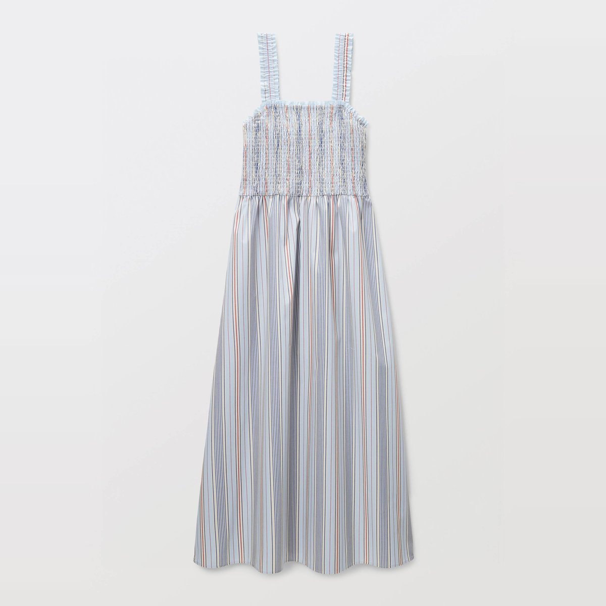 Robe midi smockée et rayée avec bretelles amovibles en coton BIO GOTS flots, MONOPRIX
