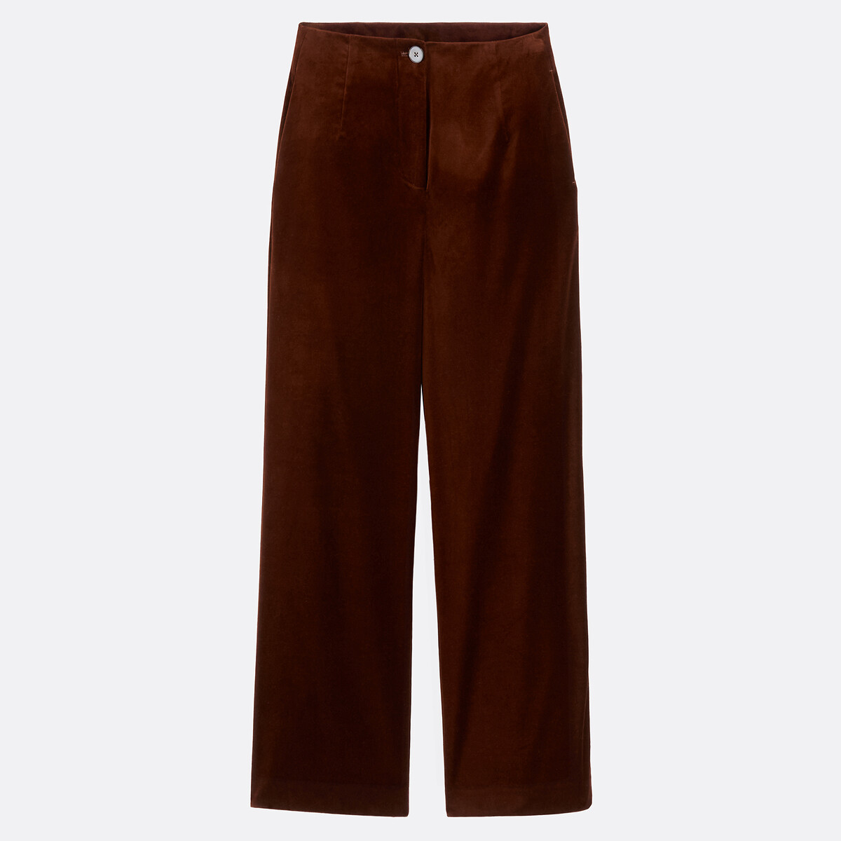 Signatures Eulalie Wide Leg Trousers in Smooth Velour hazel brown, LA REDOUTE COLLECTIONS