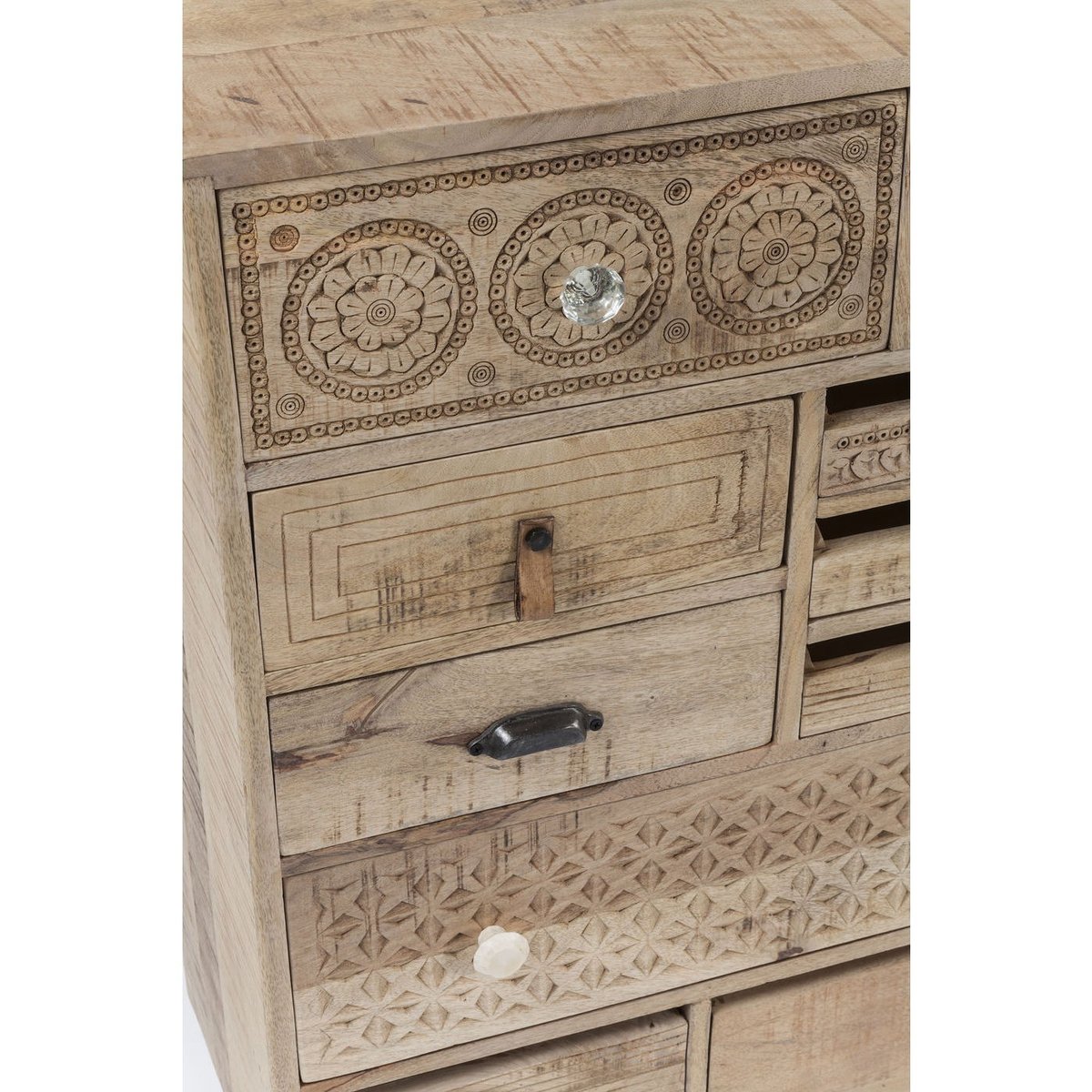 Commode 10 tiroirs en manguier, PURO bois clair, KARE DESIGN