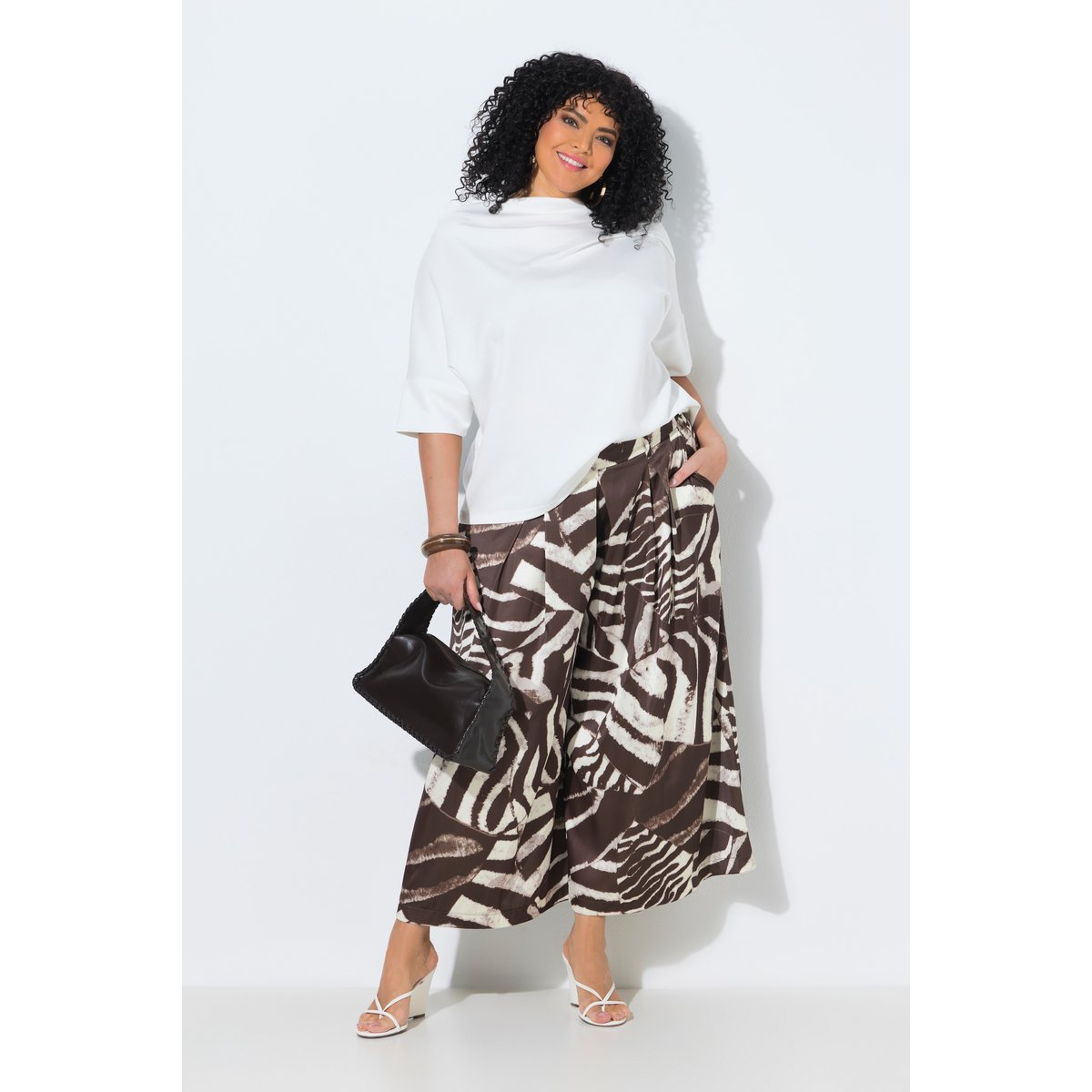 Jupe-culotte motif zébré acajou, ULLA POPKEN