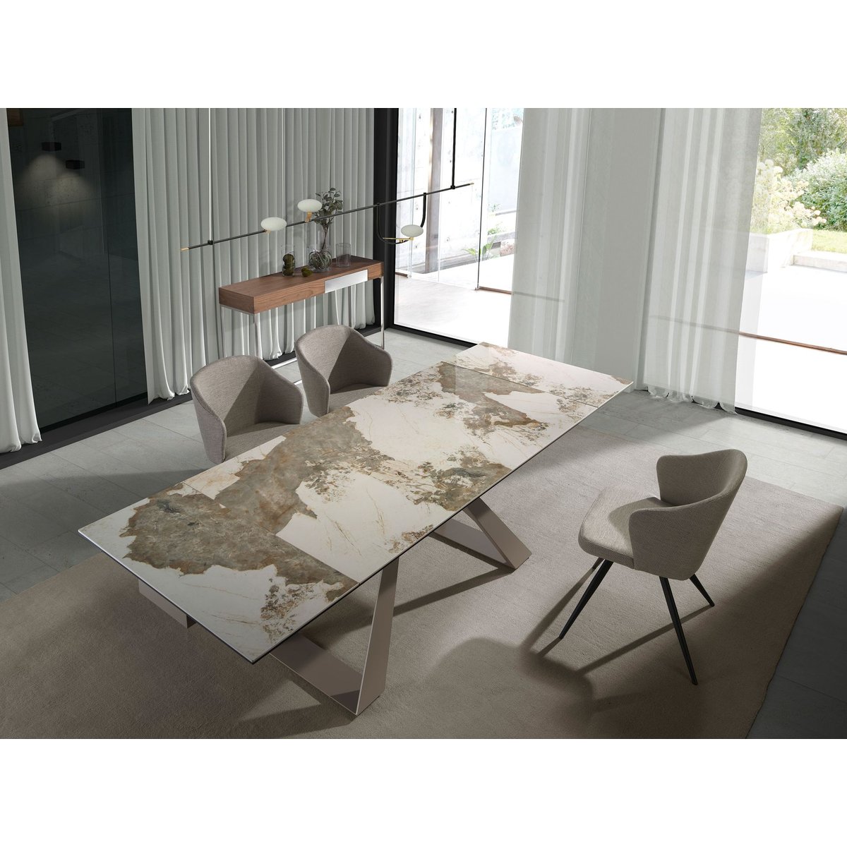 Chaise en tissu gris grey | black, ANGEL CERDA