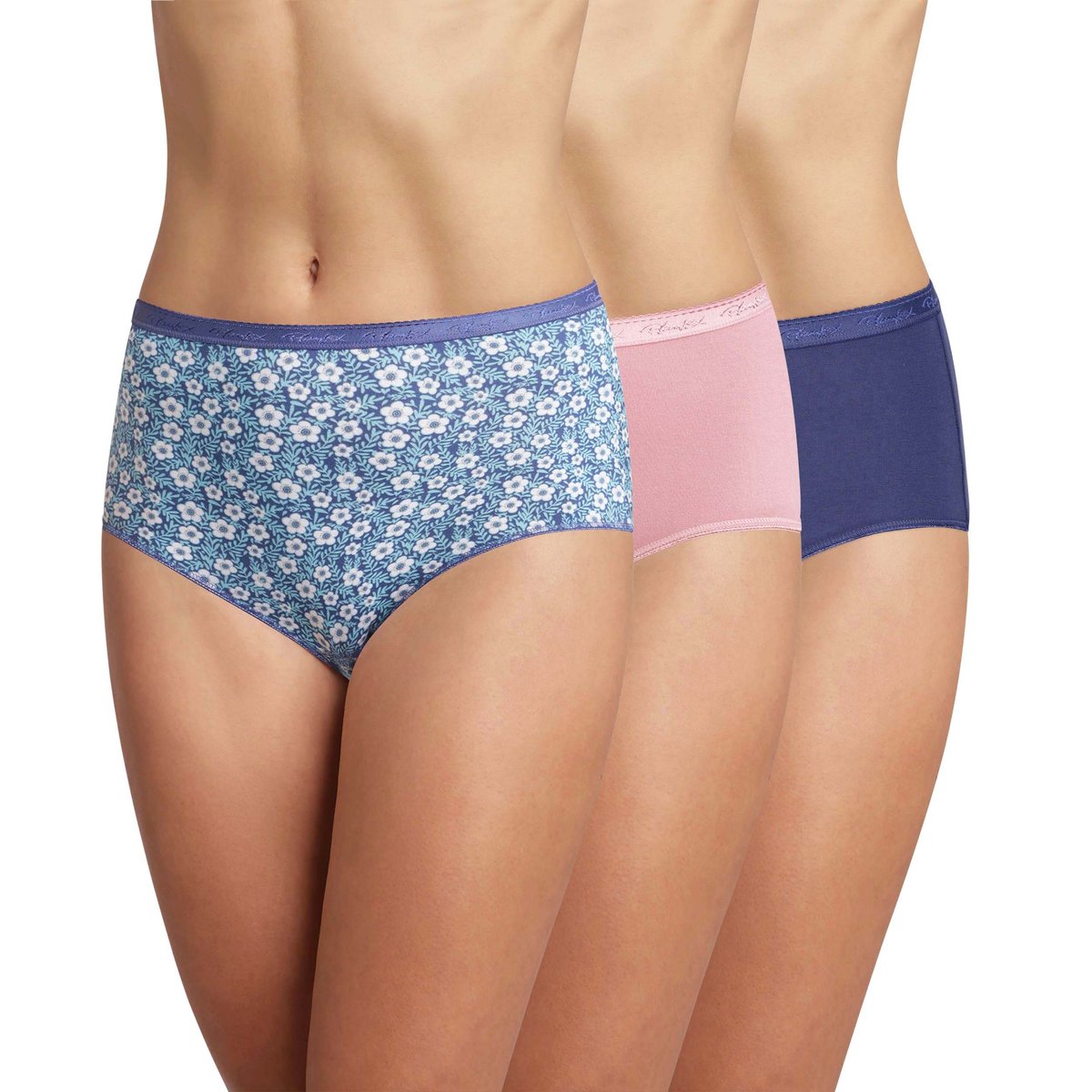 Lot 2 + 1 gratuit slips midi en coton bio bleu, PLAYTEX