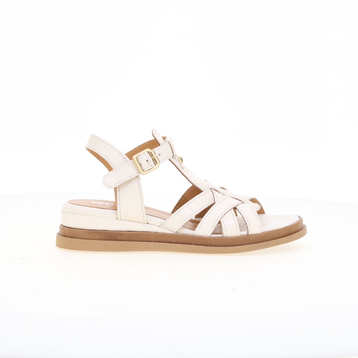 Leather Wedge Sandals ecru , MJUS