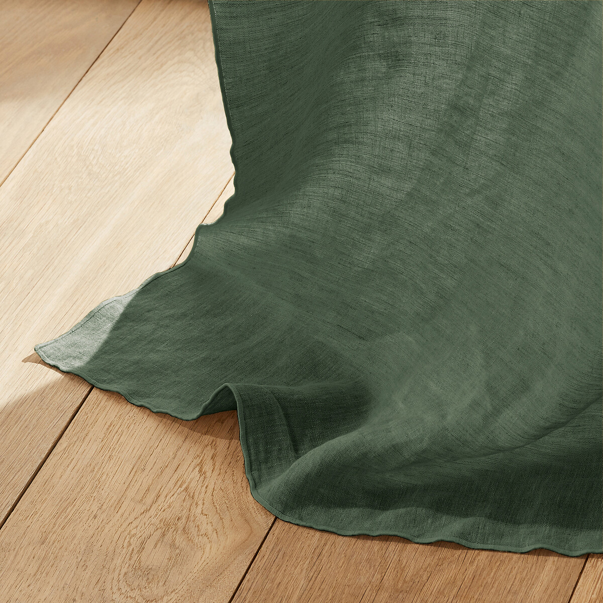 Gordijn in gewassen linnen, Romane varengroen, AM.PM