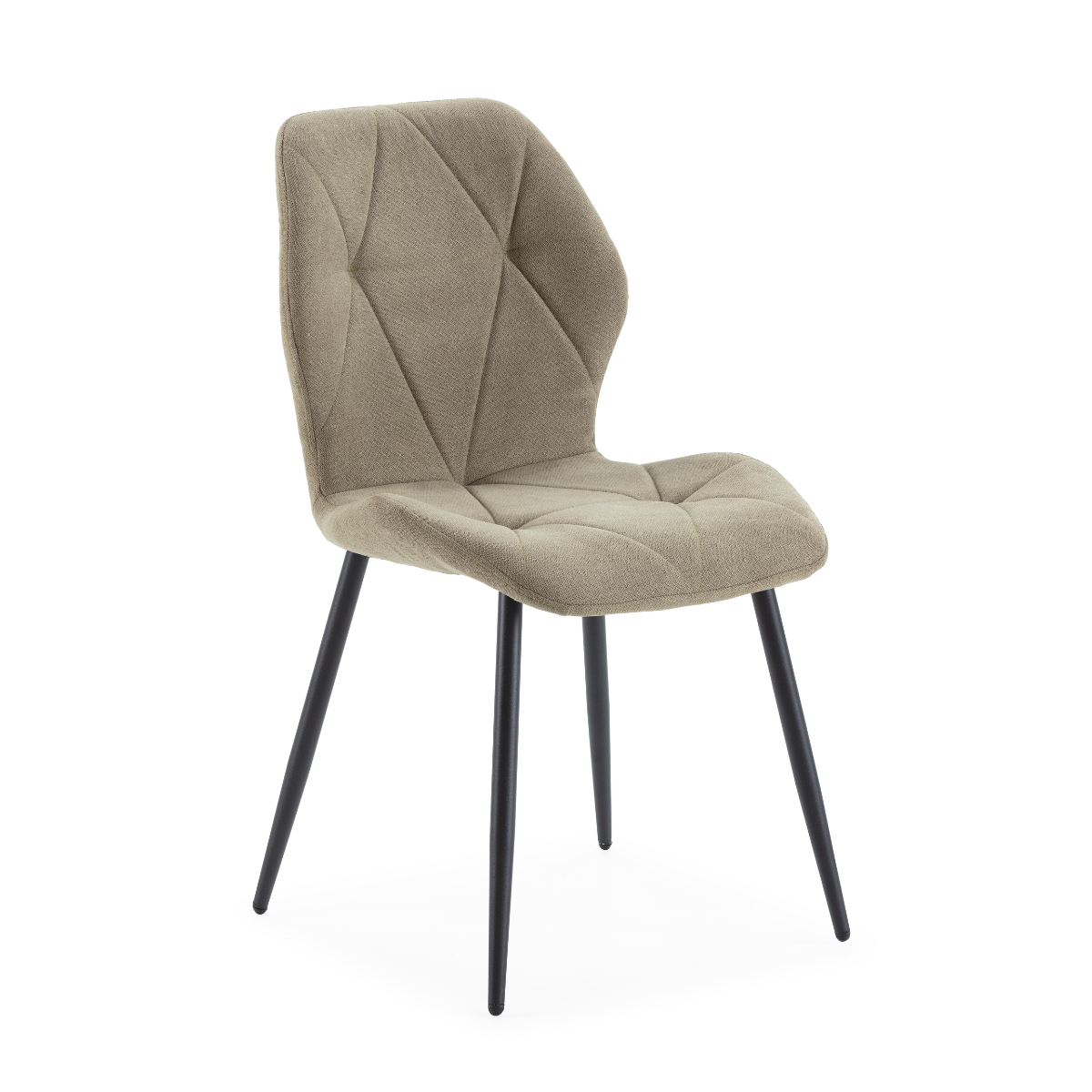 Lot de 4 chaises en tissu avec pieds en métal noir L47,5 cm - LUNA vert, CALICOSY