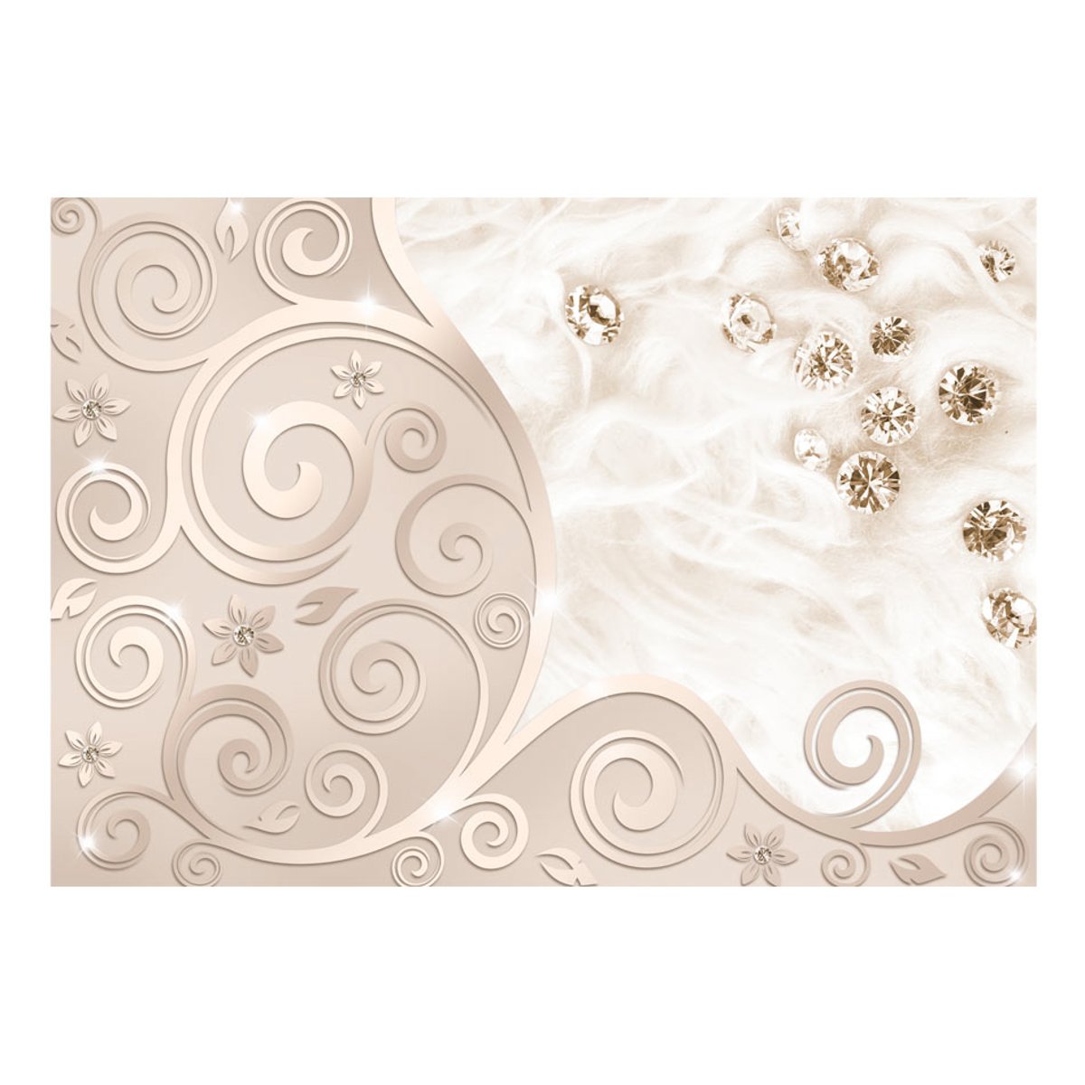 Papier peint intissé panoramique Diamond power beige, EDEN