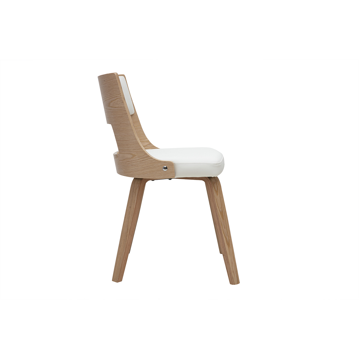 Chaise scandinave blanc et bois clair GARBO blanc, MILIBOO