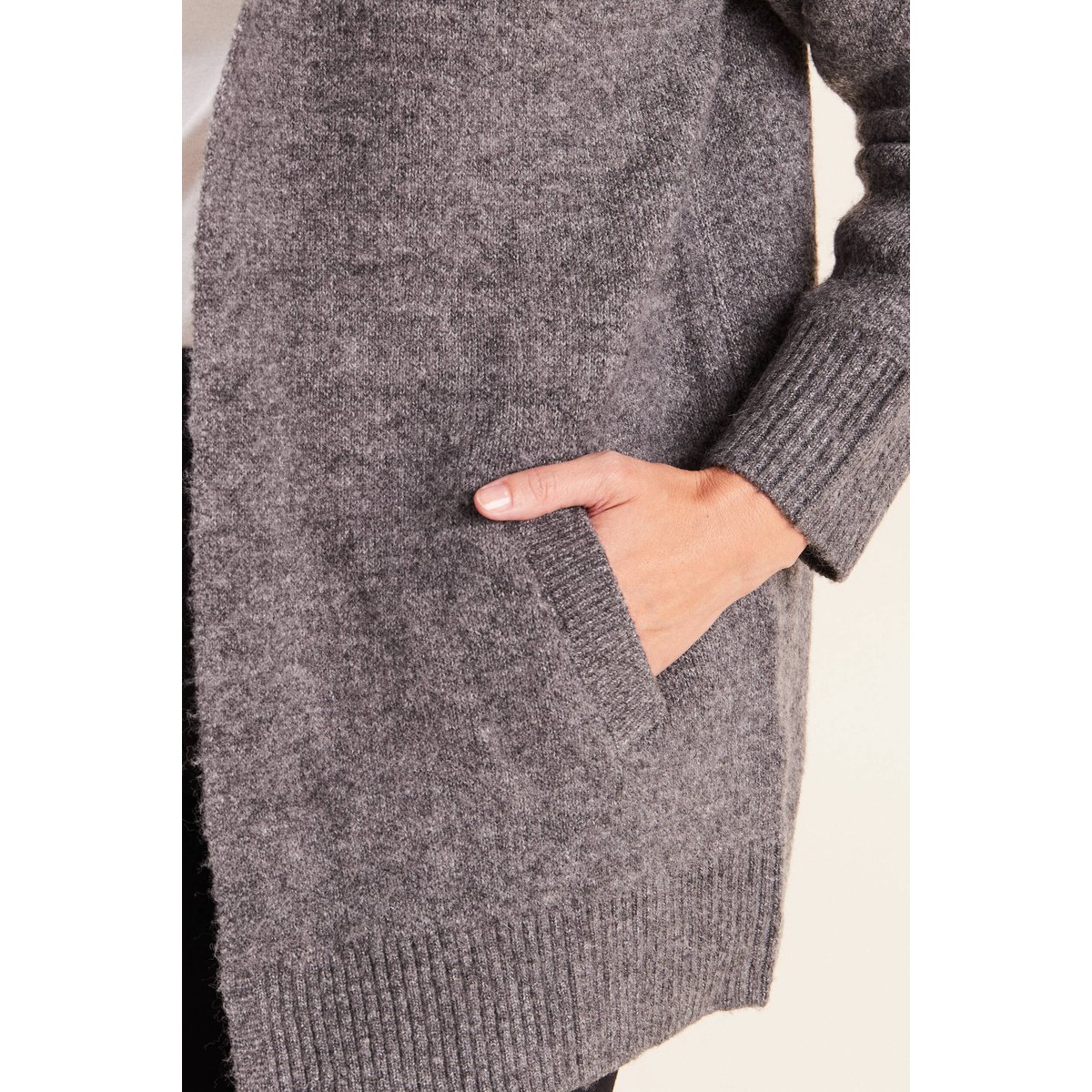 Gilet droit long gris foncé, BREAL