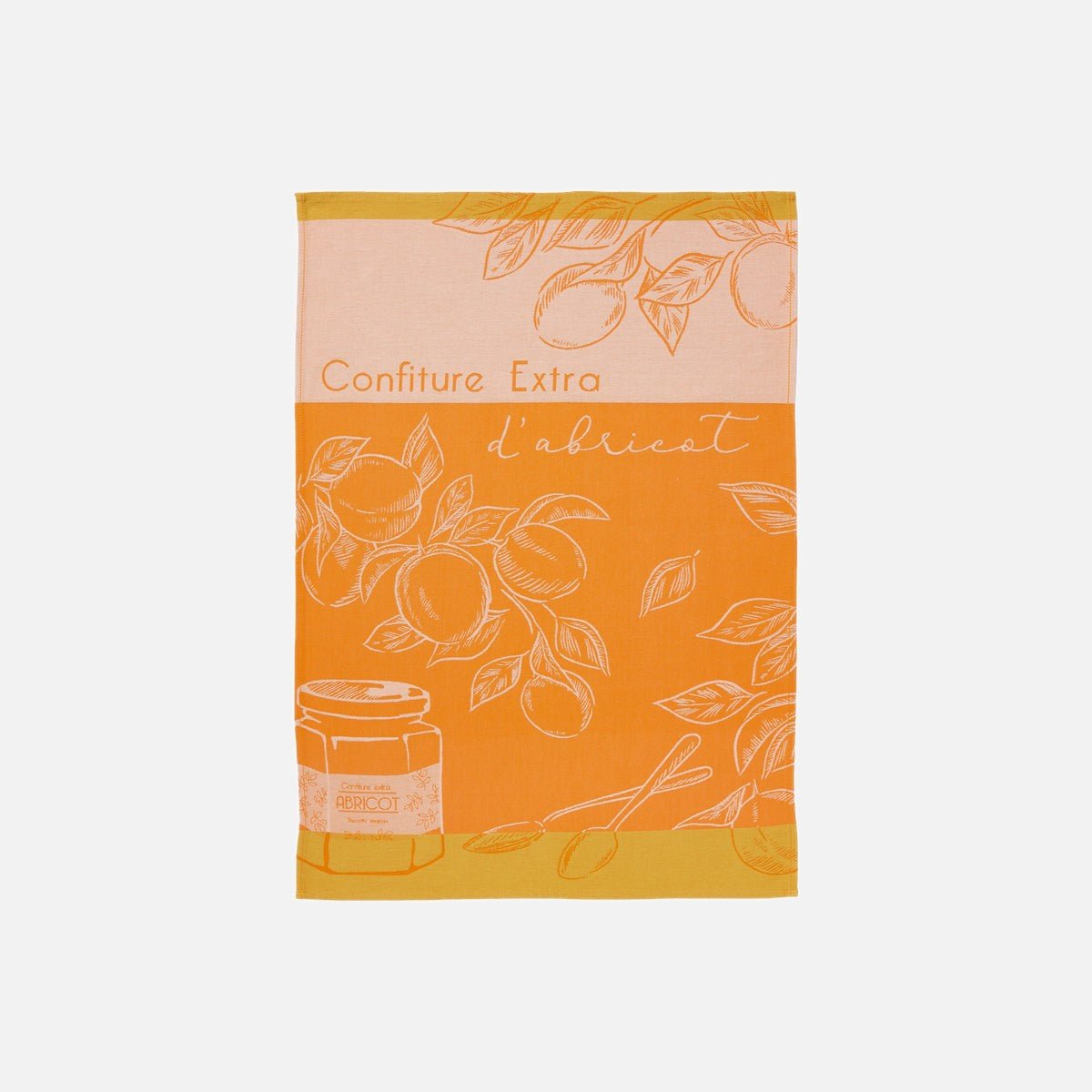 Torchon jacquard en coton DÉLICE D'ABRICOTS orange, COUCKE