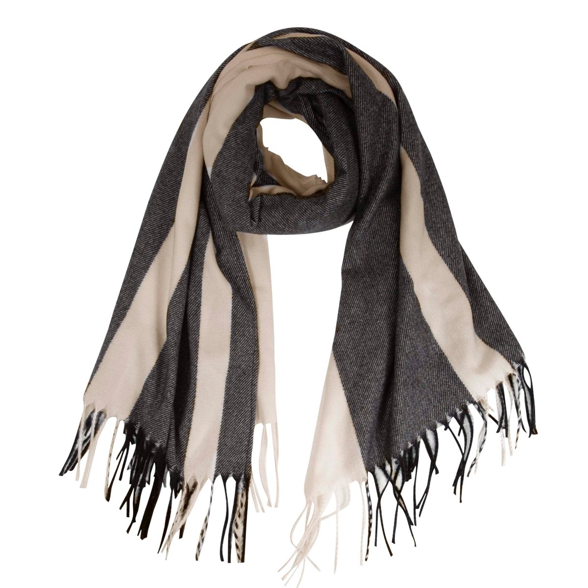 Echarpe type plaid, ultra douce multicolor rayures, ISOTONER