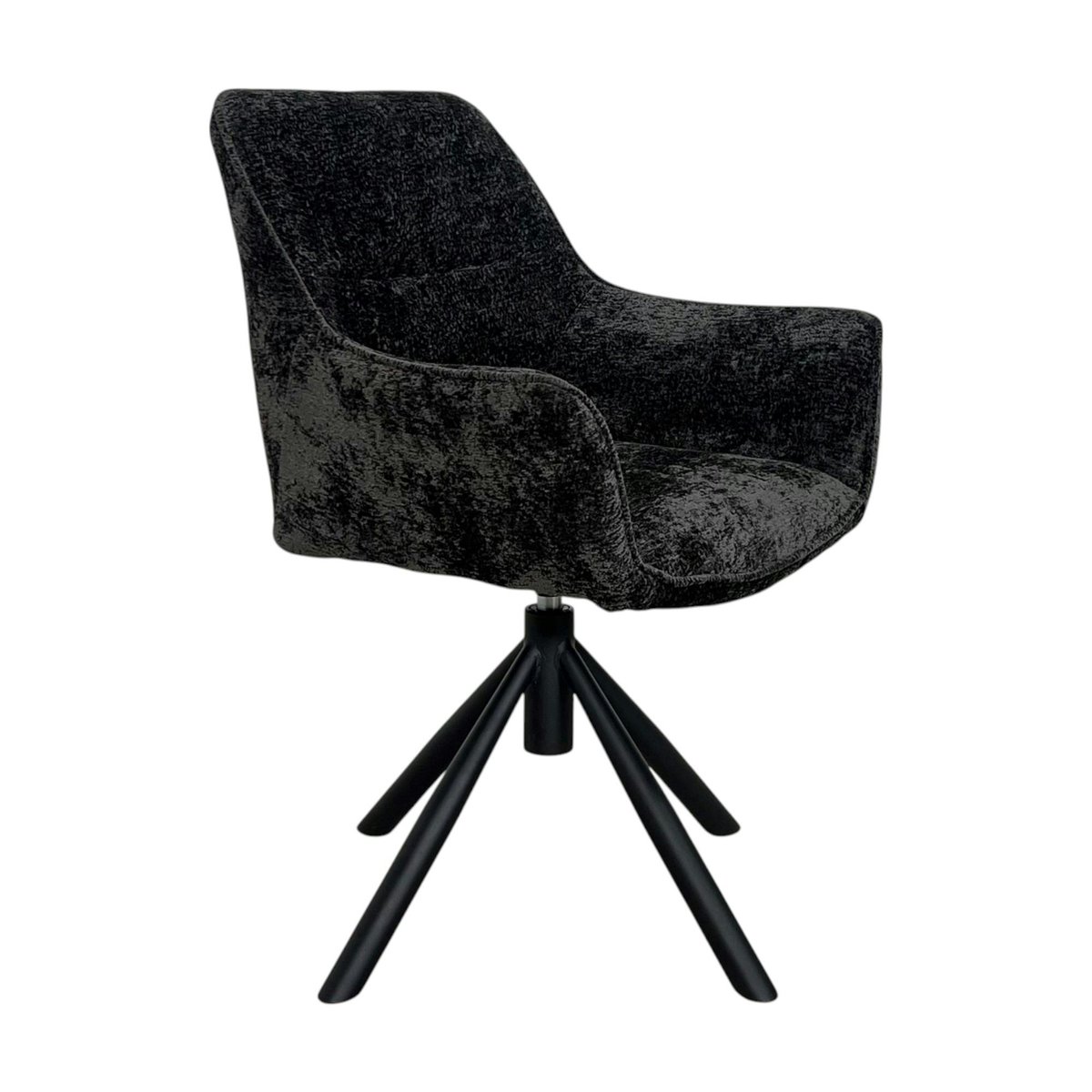 Fauteuil de table pivotant tissu noir (lot de 2) IENA noir, PIER IMPORT