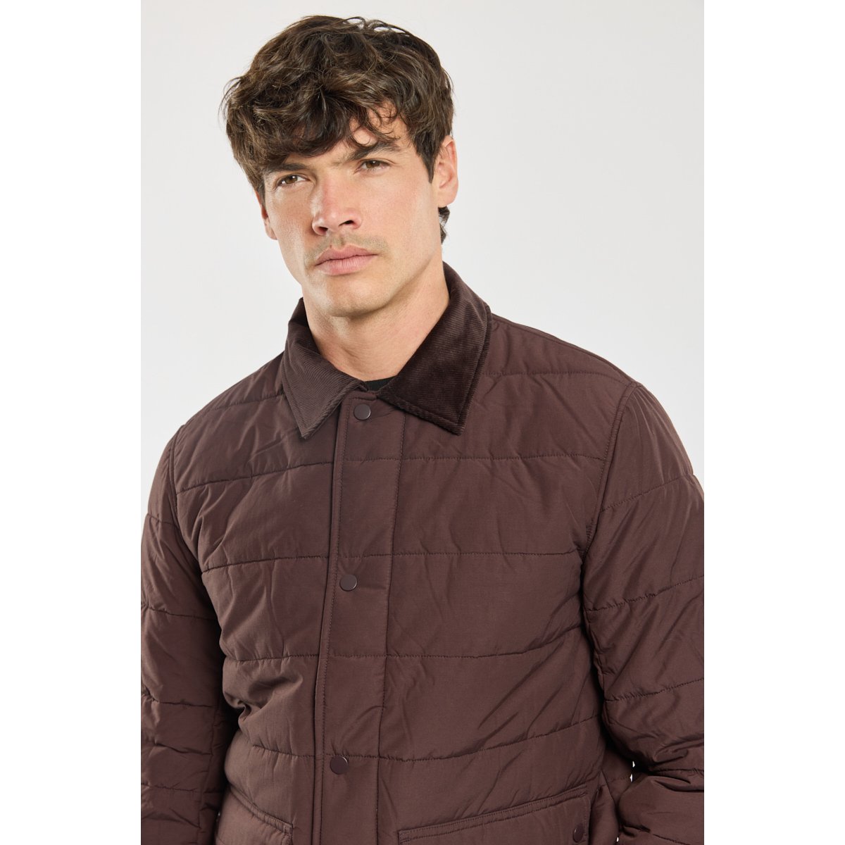 Veste courte zippée acajou foncé, ARMOR-LUX